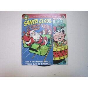 Santa Claus Is Coming to Town Little Drummer Boy Vinyl 7" EP Record vintage